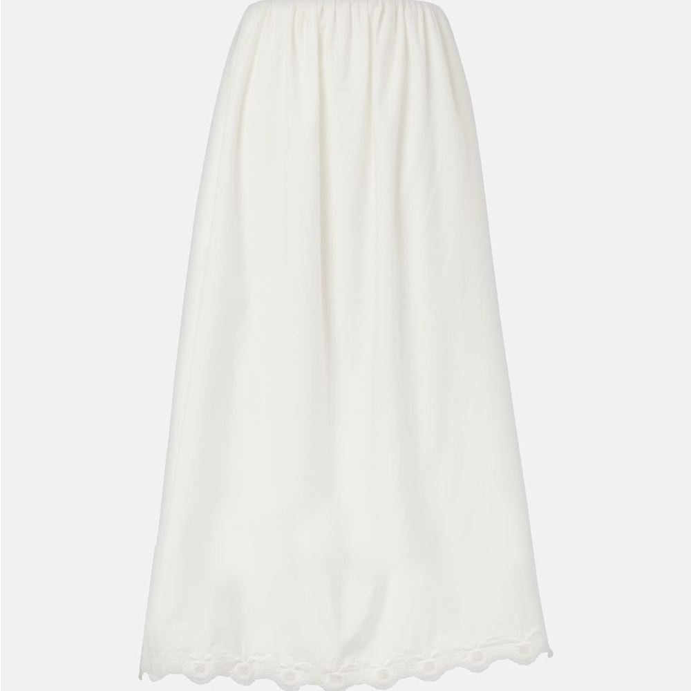 POSSE Antoinette embroidered cotton maxi skirt